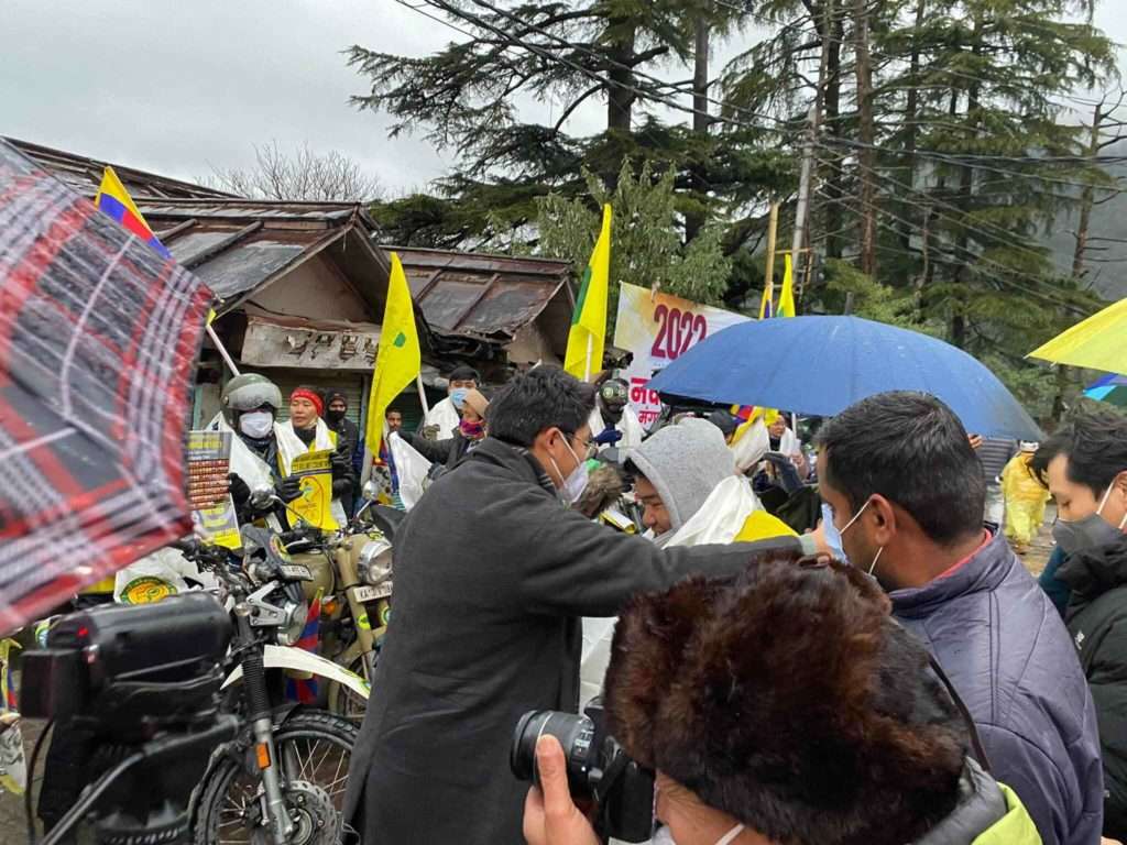 Reception of the RTYC Delhi bikers in Dharamshala