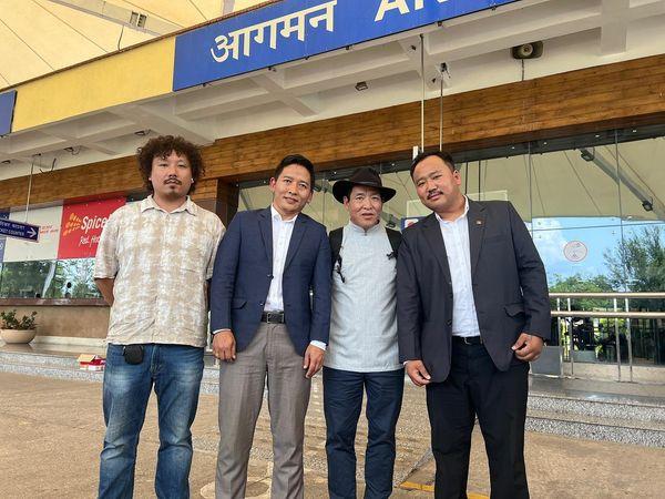 TYC CENTREX AND RTYC DHARAMSHALA WELCOMED DHONDUP WANGCHEN LA AT GAGAL AIRPORT